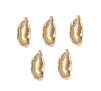 ABOOFAN 5 Pieces Natural Red Agate Stone Slice Pendants 40-55mm DIY Charm Pendant Set for Jewelry Hanging Sweater Necklace Accessories for Craft Making