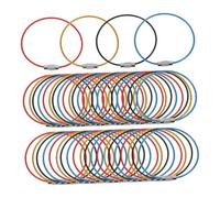 ABOOFAN 50 Pcs Coated Steel Wire Loop Key Rings Multi Color Cable Keychain Loops for Luggage Tags DIY Accessories Sturdy and Versatile Wire Keeper for Crafting and Everyday Use