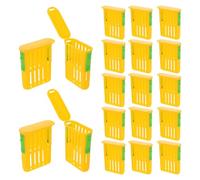 ABOOFAN 50pcs Bee Breeding Box Queen Rearing Cage Plastic Yellow for Isolation and Transport Beekeeping Tool for Queen Honey Bee Hobbyist and Professional Beekeepers