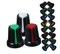 ABOOFAN 50pcs Control Knobs for Guitar Volume Potentiometer Caps Diameter Red Yellow White Green Blue for Audio Equipment and Instrument Use