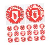 ABOOFAN 50pcs Fire Extinguisher Label Stickers Round Self Adhesive Weatherproof Decals with Bright Warning Signs for Emergency Safety Abrasion Resistant and UV Protected for Walls Fire