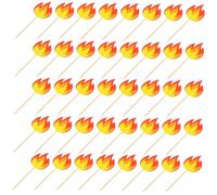 ABOOFAN 50pcs Fire Rescue Theme Cupcake Picks Flame Cake Decorations for Birthday Party Supplies Fun Cake Toppers for Various Celebrations Easy to Use Create Beautiful Memories