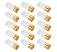 ABOOFAN 50pcs Mini Clear Glass Vials with Gold Screw Caps Small Sample Bottles for Essential Oils Chemistry Lab Travel-friendly Leakproof Containers for DIY Liquid Storage