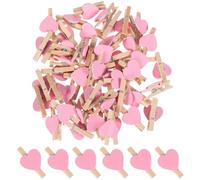 ABOOFAN 50pcs Mini Wooden Heart Pegs, 3cm Decorative Love Heart Clips for Memos, Scrapbooking, Wedding Clothpins for Hanging Photos