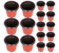 ABOOFAN 50pcs Plastic Flower Pot for Succulents with Breathable Design, Sturdy Red Plastic Material, for Gardening and Bookshelves Decoration, Minimalist Style Planter