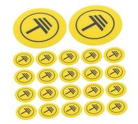 ABOOFAN 50pcs Reflective Electric Grounding Warning Tags for Power Strip Towers and Electrical Panels PVC Triangle Ground Stickers for Safety Alert