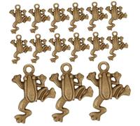 ABOOFAN 50pcs Retro Alloy Frog Pendants Vintage Bronze DIY Charms for Necklace Bracelet Keychain Making Craft Supplies Gift for Women Friends