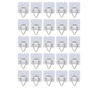ABOOFAN 50pcs White Self-Adhesive Punch-Free Triangle Hooks for Wall-Mounted Photo Frames and Ceramic Plate Display, Seamless Picture Hangers for Home Decoration and Storage