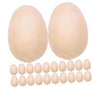 ABOOFAN 50pcs Wooden Easter Eggs Unfinished Blank Wood Crafts for DIY Painting Art Supplies Fake Chicken Egg Ornaments for Hunt Parties and Home Decor