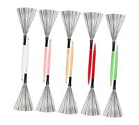 ABOOFAN 5pairs Drum Brushes Dual End Carbon Steel Wire Brush for Jazz Drum Cleaning for Boys and Girls