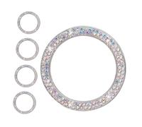 ABOOFAN 5pcs Bling Rhinestone Car Start Stop Button Cover Rings Push Start Ignition Decoration Sparkling Crystal Engine Switch Trim for Stylish Interior Enhancement