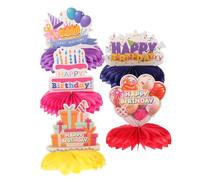 ABOOFAN 5pcs Colorful Birthday Centerpiece Set Honeycomb Ornaments for Birthday Party Decorations Easy Assembly Table Decor for Unforgettable Celebrations
