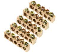 ABOOFAN 5pcs Copper Screw Terminal Block with 5 Holes for Electrical Grounding Bars, Enhanced Compatibility and Industrial-grade Reliability, for Control Cabinets and Distribution Cabinets