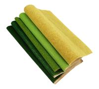 ABOOFAN 5Pcs DIY Model Grass Mat Set 25X25Cm Turf Paper Lawn Deep Green Light Green Autumn Gold for Model Building Landscape Scenery Miniature Garden Decor