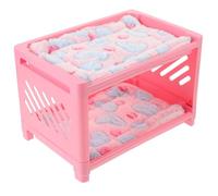 ABOOFAN 5pcs Guinea Pig Bunk Bed Pet Sleeping Bed Double-layer Design Soft Mats Plush Plastic at Home Suitable for Guinea Pigs and Hamsters People Who Have Small Pets Random Color