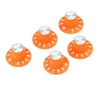 ABOOFAN 5Pcs Orange High-Profile Guitar Volume Control Knobs with White Markings, Potentiometer Caps Set for Electric Guitar and Bass Amplifier Accessories