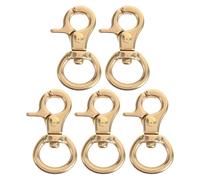 ABOOFAN 5pcs Pure Brass Swivel Lobster Claw Clasp with 0.47' Inner Diameter, Rotating Snap Hook for Lanyards and Handmade Items, Rust-Resistant Sturdy Purse Lanyard Clips for Outdoor Uses