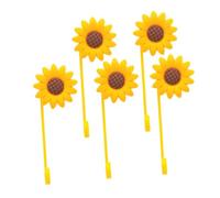 ABOOFAN 5pcs Sunflower Silicone Straw Caps Dustproof Covers for Tumbler Lids Reusable Cartoon Flower Straw Protectors for Travel and Outdoor Use