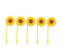 ABOOFAN 5pcs Sunflower Silicone Straw Caps Dustproof Straw Dust Plugs Cartoon Flower Covers for Tumbler Lids Outdoor Travel Protection