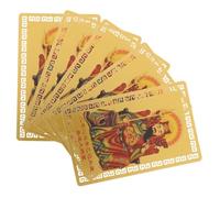 ABOOFAN 5pcs Traditional Chinese Feng Shui Amulet Cards for Wealth Luck and Protection Compact Vintage Tai Sui Gold Cards Cultural Decor for Home Car Office