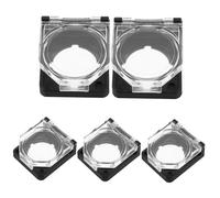 ABOOFAN 5pcs Transparent Button Switch Cover Protector with Spring Base Anti-touch Power Button Guard for Washing Machine and Dishwasher Removable Safety Cap Preventing Accidental Shutdown