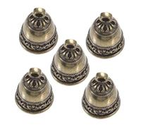 ABOOFAN 5pcs Vintage Brass Hanging Bells Small Decorative Pendants with Melodious Jingle Clear Sound for Keychain Bag Charms DIY Crafts Wind Chimes Wedding Decorations