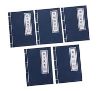 ABOOFAN 5pcs Vintage Chinese Style Notebook with Ancient Script Cover Blank Unlined Pages for Note Taking Artisan Stringbound Wuxia Journal for School Calligraphy Creative Writing and