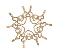 ABOOFAN 5pcs Vintage Copper Brass Picture Frame Hooks with Polished Finish Heavy Duty Wall Mounting Hardware for Artwork Plaques Mirrors Chinese Style Antique Design for Home Decor