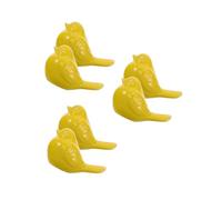 ABOOFAN 6 pcs Nordic Ceramic Animal Statue Small Yellow Bird Figurines for Home Office Garden Decor Minimalist Porcelain Ornaments Charming Modern Tabletop Accents