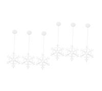 ABOOFAN 6 Pcs Snowflake Suction Cup Light Led Christmas Lights Christmas Window Hanging Light Led Snowflake Lights Christmas Decorations Xmas Party Led Lamp Plastic Window Decoration Shine
