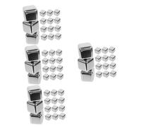 ABOOFAN 60pcs Stainless Steel Cooling Stones Reusable Poker Pattern Ice Cubes for Wine Beer Non Melting