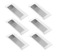 ABOOFAN 6pcs Aluminum Alloy Recessed Finger Pulls Cabinet Hardware Concealed Flush Handles for Kitchen Wardrobes Modern Embedded Design Rectangular