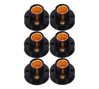 ABOOFAN 6pcs Black Screw Base Lamp Holders for LED Bulbs Mini Round Socket Adapters with Spiral Fitting DIY Electrical Experiment Supplies for Dc Circuits