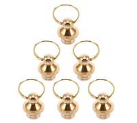 ABOOFAN 6pcs Brass Gourd Decorative Covers with Precision Fit and Connector Hole Diameter 6mm, Stylish Golden Brass Caps for Long Term Reliability and Elegant Home Décor Accents