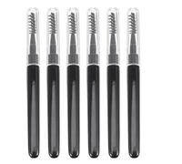 ABOOFAN 6pcs Eyelash Mascara Brush Set with Black Plastic and Fiber-made Lash Brushes for Brushing Makeup on Eyebrows and Eyelashes Portable for Women