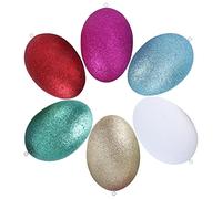 ABOOFAN 6pcs Festival DIY Craft Egg Shiny Gold Powder Foam Easter Egg Decor Extra Large 8x11.3cm Decorative Ornaments for Home Bedroom and Party