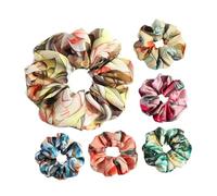 ABOOFAN 6pcs Flower Hair Ties Set for Women with 3d Printing Technology, Soft Elastic Cloth Bands Featuring Realistic Floral Patterns, Versatile Use for Travel and Daily Life