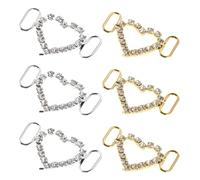 ABOOFAN 6pcs Heart Shoelace Charms Metal Shoe Clips for Flats and Sneakers, Secure Your Laces with Stylish Gold and Silver Flat Buckle Accessories, for Party and Everyday Outing