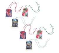 ABOOFAN 6pcs Japanese Omamori Amulets Handmade Traditional Luck Charms for Wealth Health Protection Versatile Pendants for Home Car Bag and Keychain Decor