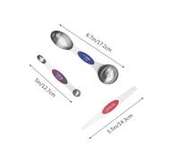 ABOOFAN 6pcs Magnetic Stainless Steel Measuring Spoons with Dual Head Design and Leveler Stackable Kitchen Baking Utensils for Precise Salt and Seasoning Measurement and Space Saving