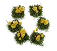 ABOOFAN 6pcs Miniature Flower Cluster Yellow Plastic Diorama Flower Tuft Accessory for Model Railway Scenery and Small Area Decoration Such as Desktops or Miniature Garden Displays