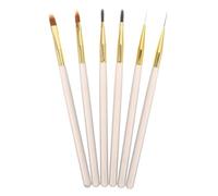 ABOOFAN 6Pcs Nail Art Liner Brushes Set for Gradient Gel Polish Manicure, Fine Tip Liner Pens with Plaid and Line Drawing Brushes, Nail Art Tools for Detailed Salon and Home Use