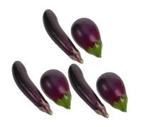 ABOOFAN 6pcs Realistic Artificial Eggplants Educational Vegetable Models for Classroom Learning Photography Props Home and Kitchen Decoration Creative Teaching Tools