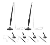 ABOOFAN 6pcs Signature Pen Desk Pen Chain Ballpoint Adhesive Base Holder for Desk Counter Reception Office Stationery