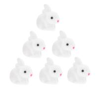 ABOOFAN 6pcs Simulation Rabbit Stuff Bunnies Chicken Plush Animal Easter Chicks Figurines Miniature Furrys Dollhouse People Kit Chick Plush Bunny Plush Figurine Foam White