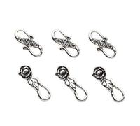 ABOOFAN 6pcs Sterling Silver DIY Bracelet Buckle Clasps for Handmade Jewelry Crafting Lightweight Clasp Fittings with Unique Filigree Design Easy to Install Accessories for Beads Bracelet