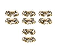 ABOOFAN 8 Pcs Tiny Brass Crab Figurine, Gold Vintage Decor Accent | Aged Patina Finish, Retro Industrial Style, Tea Tray or Books Display, Window Sill Charm