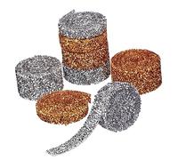 ABOOFAN 8 Rolls Self-Adhesive Resin Rhinestone Ribbons Silver Gold Wide Glitter Diamond Tape for Crafts DIY Decoration Stickers Trim