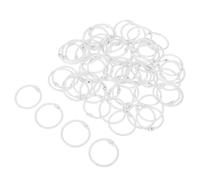 ABOOFAN 80pcs Metal Loose Leaf Binder Rings 25mm White Hinged Circle Clips for Index Cards Keychains Notebooks Office and School Use