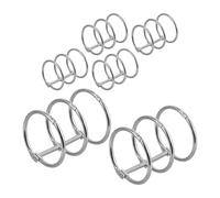 ABOOFAN 8pcs 3-Ring Iron Binder Rings for DIY Craft Binding, Organizing Office Files and Compiling Photo Albums, Silver Sturdy Metal with Compact Design for Diaries and Office Use